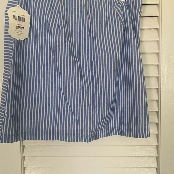 Blue and White Striped Mini Skirt - Picture 2 of 3